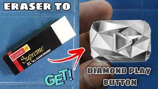 How to make YouTube diamond play button using a eraser ||ayanmazidcraft