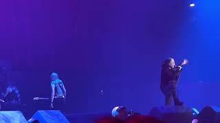 Bruce Dickinson introducing new Iron Maiden drummer Simon Dawson in Bratislava