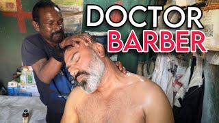 Head massage, Upper body massage with smoky oil , Neck cracking adjustment by DOCTOR BARBER SOREN