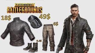 Aviator Goggles, Long-sleeved Leather Shirt & Biker Pants Gray [PlayerUnknown's Battlegrounds PUBG]