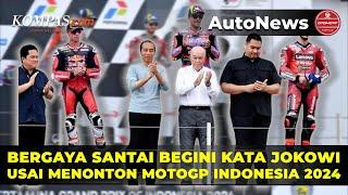 Bergaya Santai, Jokowi Serahkan Trofi MotoGP Indonesia 2024