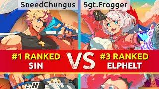 GGST ▰ SneedChungus (#1 Ranked Sin) vs Sgt.Frogger (#3 Ranked Elphelt). High Level Gameplay