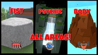 ALL TRAINING AREAS IN SUPER POWER TRAINING SIMULATOR - ROBLOX