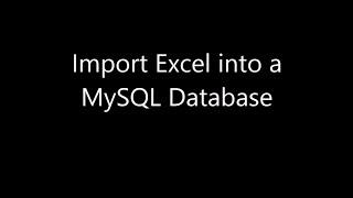 Import Excel to MySQL Database