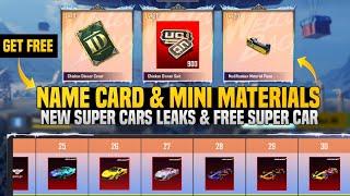 Get Free Rename Card | Free Materials & Free UC | Next Super Cars Leaks & Free Super Car | PUBGM