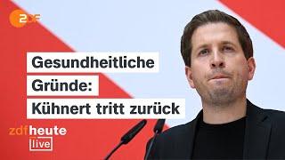 SPD-Generalsekretär Kühnert tritt zurück - Statement von Esken und Klingbeil bei ZDFheute live