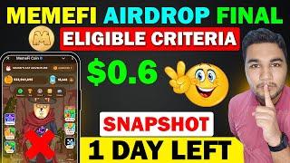 Memefi Airdrop Eligibility Criteria & Snapshot Final Update | Memefi Token Listing Price