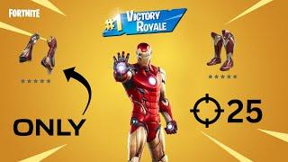 I Became IRON MAN in Fortnite!! (Iron Man Mythics only Challenge) (Solo vs Squads)