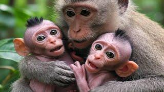 OMG! Baby Monkey Gets Full Milk – Mom Gives the Sweetest Care Ever!