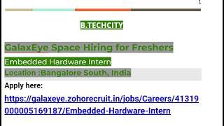 GalaxEye Space Hiring for Freshers