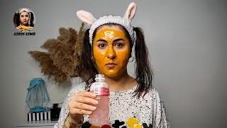 skincare; Skincare ASMR routine using a homemade turmeric face mask