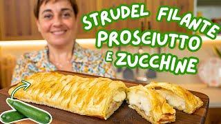 ZUCCHINI, HAM AND CHEESE STRINGY STRUDEL - Easy Recipe - Homemade by Benedetta