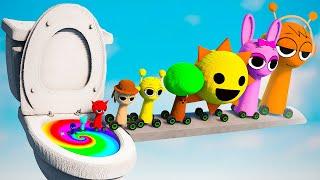 Big & Small SPRUNKI CARS VS Rainbow Portal in Toilet | TEARDOWN