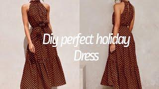 DIY easy halter Neck Maxi Dress | summer holiday dress | halter neck