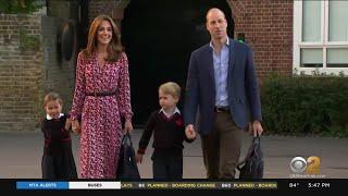 Prince William, Kate Middleton & children leaving Kensington Palace