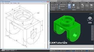 AutoCAD 3D Practice Mechanical Drawing using Box & Cylinder Command | AutoCAD 3D Modeling Mechanical