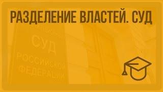 Разделение властей. Суд. Видеоурок по обществознанию 9 класс