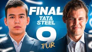 Nodirbek Abdusattorov VS Magnus Carlsen TATA STEEL 2024 | 3-kun | UZCHESSS