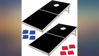 F2C Portable Cornhole Bean Bag Toss Game Set Aluminum Frame Boards 4FT x 2FT review