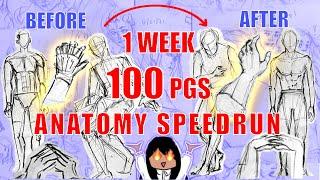 FINISHING 100 pgs SKETCHBOOK IN 1 WEEK How to Speedrun Anatomy