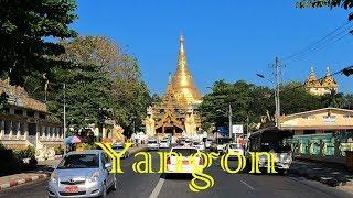 Scenic Drive Suburb of Yangon in December 2019 in 4K