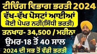 Punjab Teacher Bharti 2024 Out |Punjab Govt Jobs Dec 2024|Punjab Govt Jobs in Dec 2024| Meet Academy