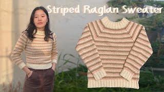 Crochet Striped Raglan Sweater Tutorial