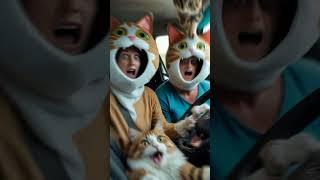 Cat Family Road Trip Goes Hilariously Wrong! Who Let The Cats Out?! #funnyai #viralshort