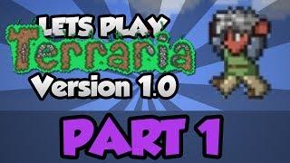 Lets Play Terraria 1.0 : Part 1 - The Race to Kill Skeletron! (Original Terraria)