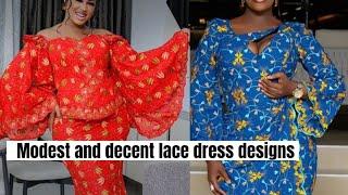 MODEST AND DECENT AFRICAN LACE DRESS INSPIRATION FOR LADIES