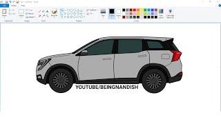 How to draw XUV 700 in Ms Paint | Car Drawing Tutorial. #xuv700 #mspaint #cardrawing