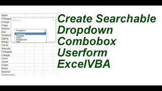 Searchable Combobox Excel VBA