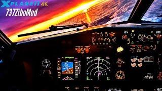 X-Plane 11 - Dussledorf Descent - 737ZiboMod - @4K60fps - (Ultra Realistic)