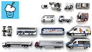 Silver Vehicles Car Toys collection tomica siku double decker bus racing car truck police van