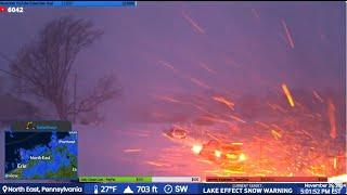 LAKE EFFECT SNOW ERIE, PA - LIVE STORM CHASER