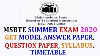 Get MSBTE  Model Answer paper ,Question Paper ,Syllabus ,Timetable For Summer Exam 2020 | MSBTETech