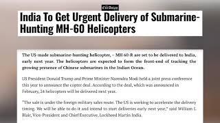 The Eurasian Times, India To Get Urgent Delivery of Submarine-Hunting MH-60 Helicopters.