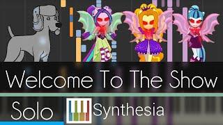 Welcome to the Show - Rainbow Rocks - |SOLO PIANO TUTORIAL w/LYRICS| -- Synthesia HD