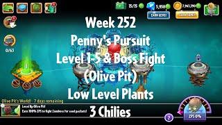 PvZ2 Penny's Pursuit Week 252 (Olive Pit) - Level 1-5 & Boss Fight - 3 Chilies