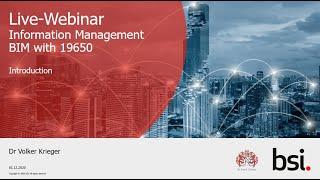 Webinar BIM Information Management - Introduction to ISO 19650