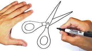 How to draw a Scissors for kids | Scissors Easy Draw Tutorial