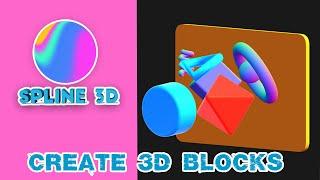 Create 3D blocks for the web using spline || Spline3D || Naymurweb