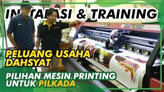 Cetak Banner dengan Mesin Indoor Eyecolor, Bisa Untuk Pilkada, Lihat Cara Trainingnya disini!