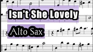 Isn't She Lovely Alto Sax Sheet Music Backing Track Play Along Partitura