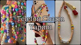 2 FARKLI TELEFON CHARM YAPIMI | Eski Kolyeni Telefon Askısı Yapabilirsin  Fimo Boncuk Hama boncuk