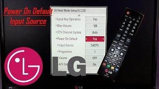 LG TV Power On Default Input Source / Channel / Volume / Settings with hotel mode code