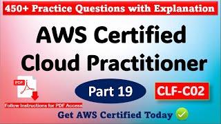 Part 19: AWS Cloud Practitioner Exam Practice Questions | CLF-C02 | Pass in 1st Attempt  | #aws