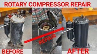 rotary compressor repair!! compressor  repair kaise Karen!! how to repair rotary compressor!!??