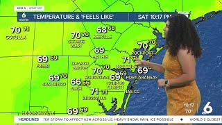 Warmer temperatures hang on through early Sunday before next cold front arrives