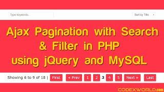 Ajax Pagination with Search and Filter in PHP